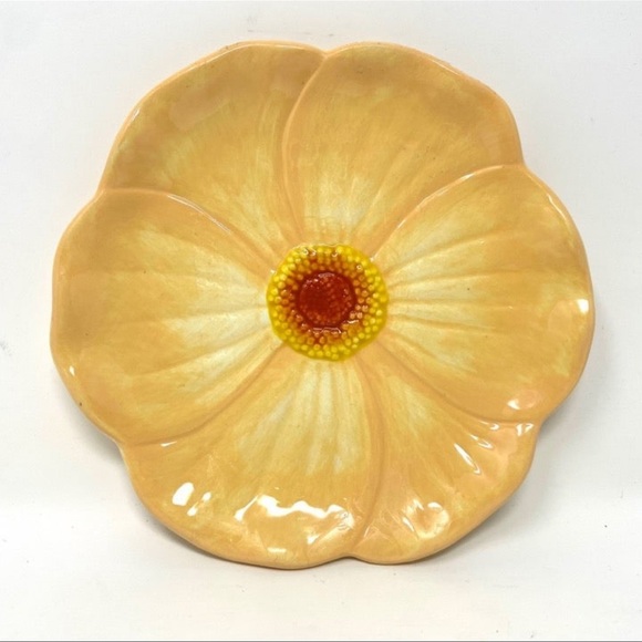 Cindy Crawford Figural Canape Appetizer Plates Flora Stoneware  6'' Colorful (5) - Picture 3 of 8
